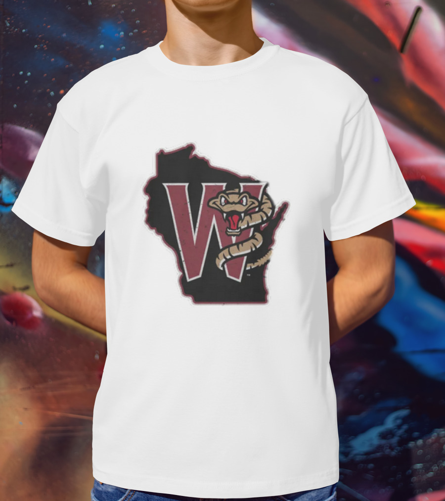 Black Timber Rattlers Wisconsin W Snake T-Shirt