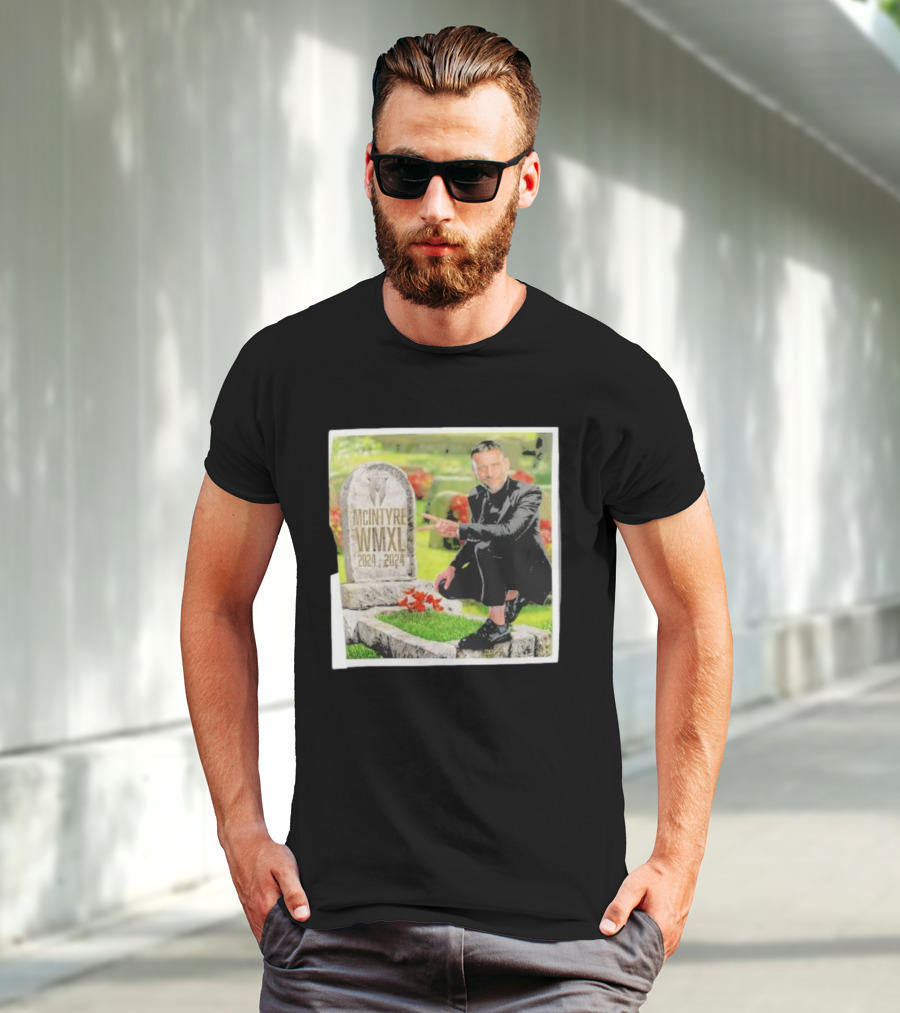 CM Punk Pointing At McIntyre WMXL Tombstone T-Shirt
