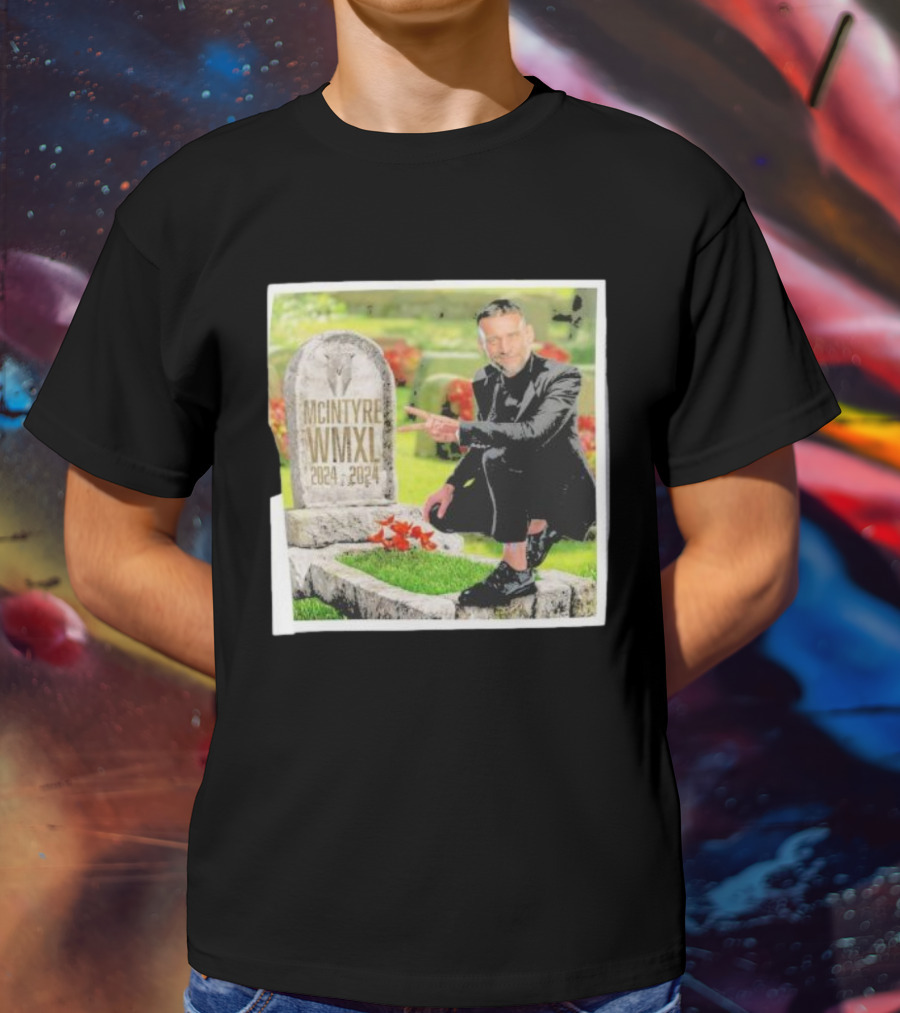 CM Punk Pointing At McIntyre WMXL Tombstone T-Shirt