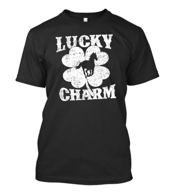 Lucky Charm Horse Lover Shamrock St Patrick's Day T-Shirt
