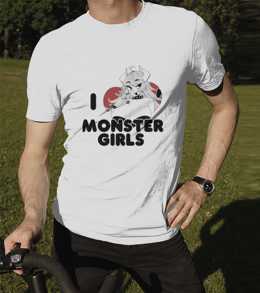 I Love Monster Girls Anime Aesthetic Horned Character T-Shirt