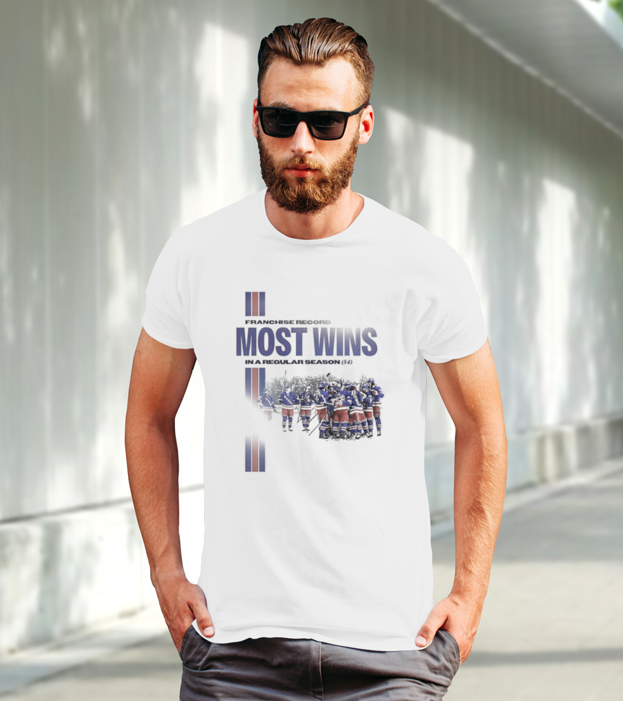 Franchise Record Most Wins In A Regular Season (54) New York Rangers T-Shirt