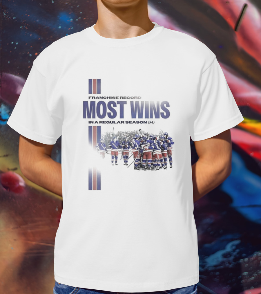 Franchise Record Most Wins In A Regular Season (54) New York Rangers T-Shirt
