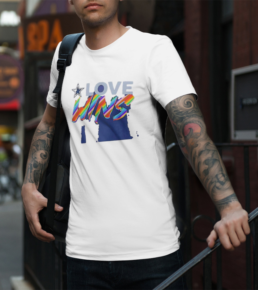 Dallas Cowboys Pride Love Wins Rainbow Star T-Shirt