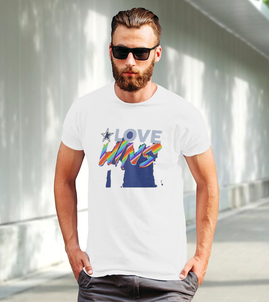 Dallas Cowboys Pride Love Wins Rainbow Star T-Shirt