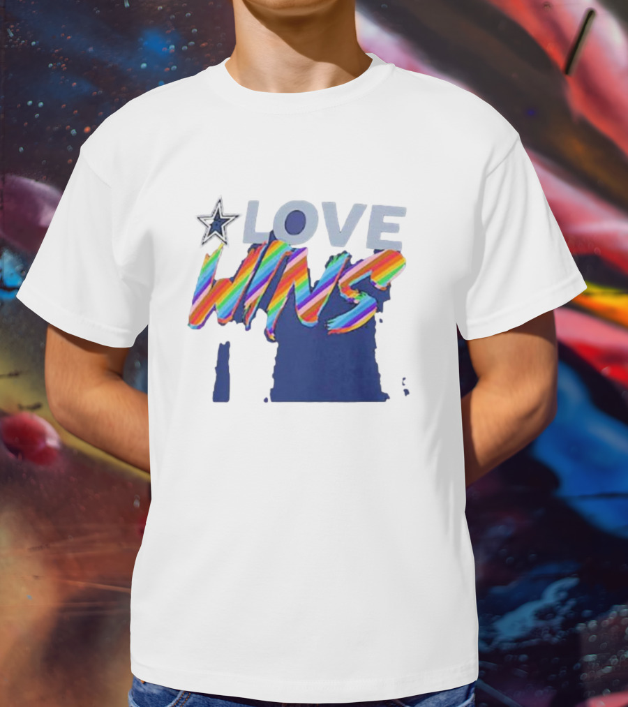 Dallas Cowboys Pride Love Wins Rainbow Star T-Shirt