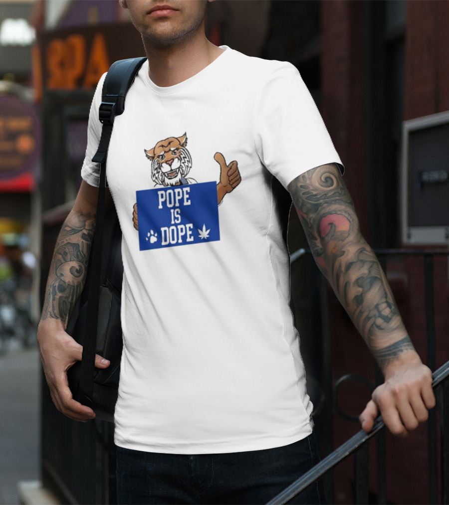 Pope Is Dope Kentucky Wildcat Thumbs Up Paw Leaf T-Shirt