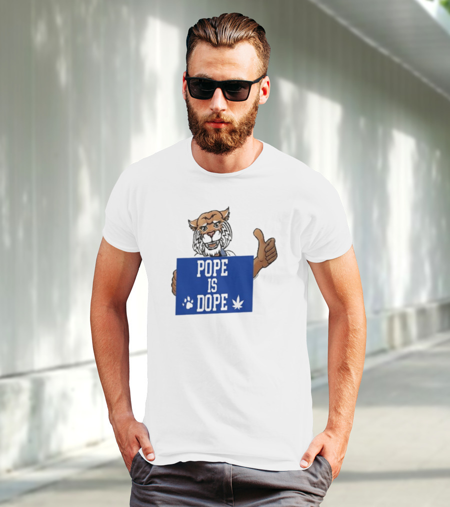 Pope Is Dope Kentucky Wildcat Thumbs Up Paw Leaf T-Shirt