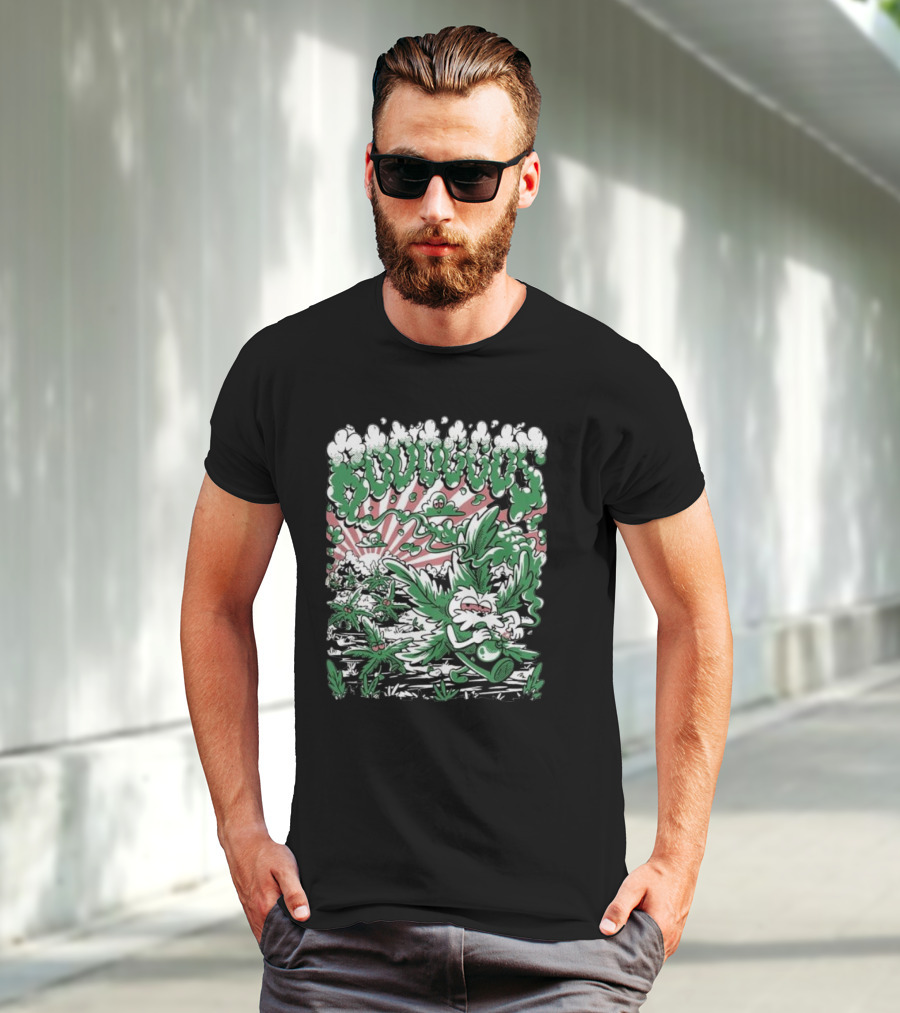 Bodoggos 4-20 Cartoon Dogs With Smoke And Green Leaves T-Shirt