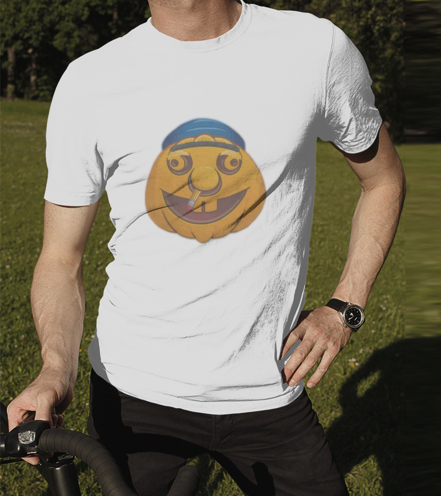 SML Pumpkin With Blue Hat And Pencil T-Shirt