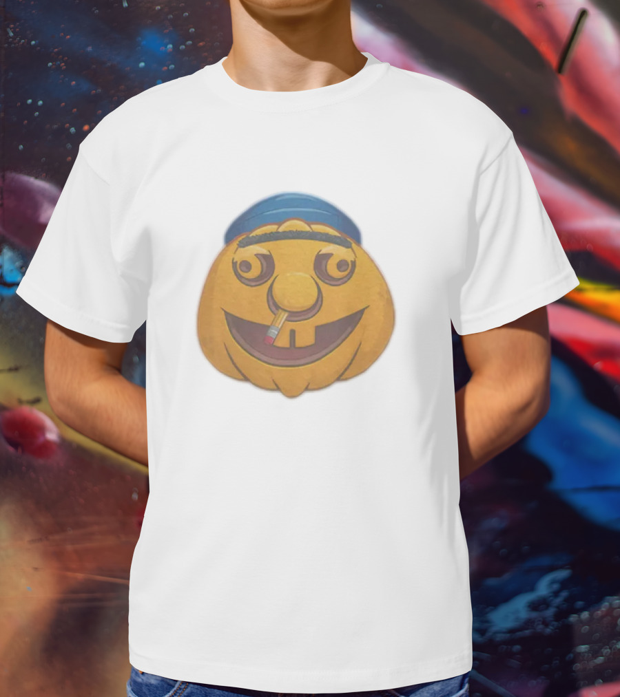 SML Pumpkin With Blue Hat And Pencil T-Shirt