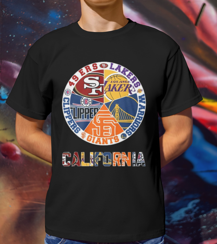 49ers Lakers Clippers Warriors Giants California T-Shirt