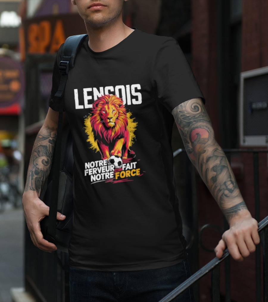 Lensois Notre Ferveur Fait Notre Force Lion And Soccer Ball Iconic T-Shirt