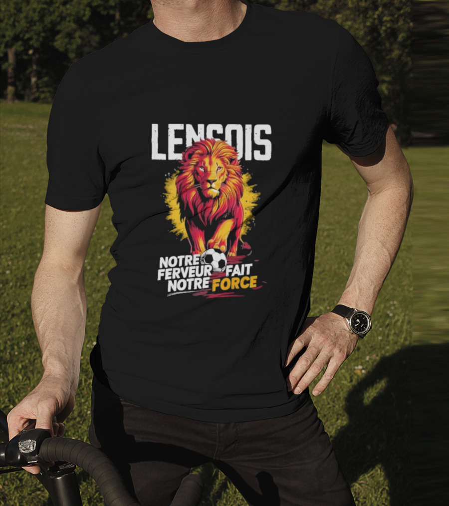 Lensois Notre Ferveur Fait Notre Force Lion And Soccer Ball Iconic T-Shirt