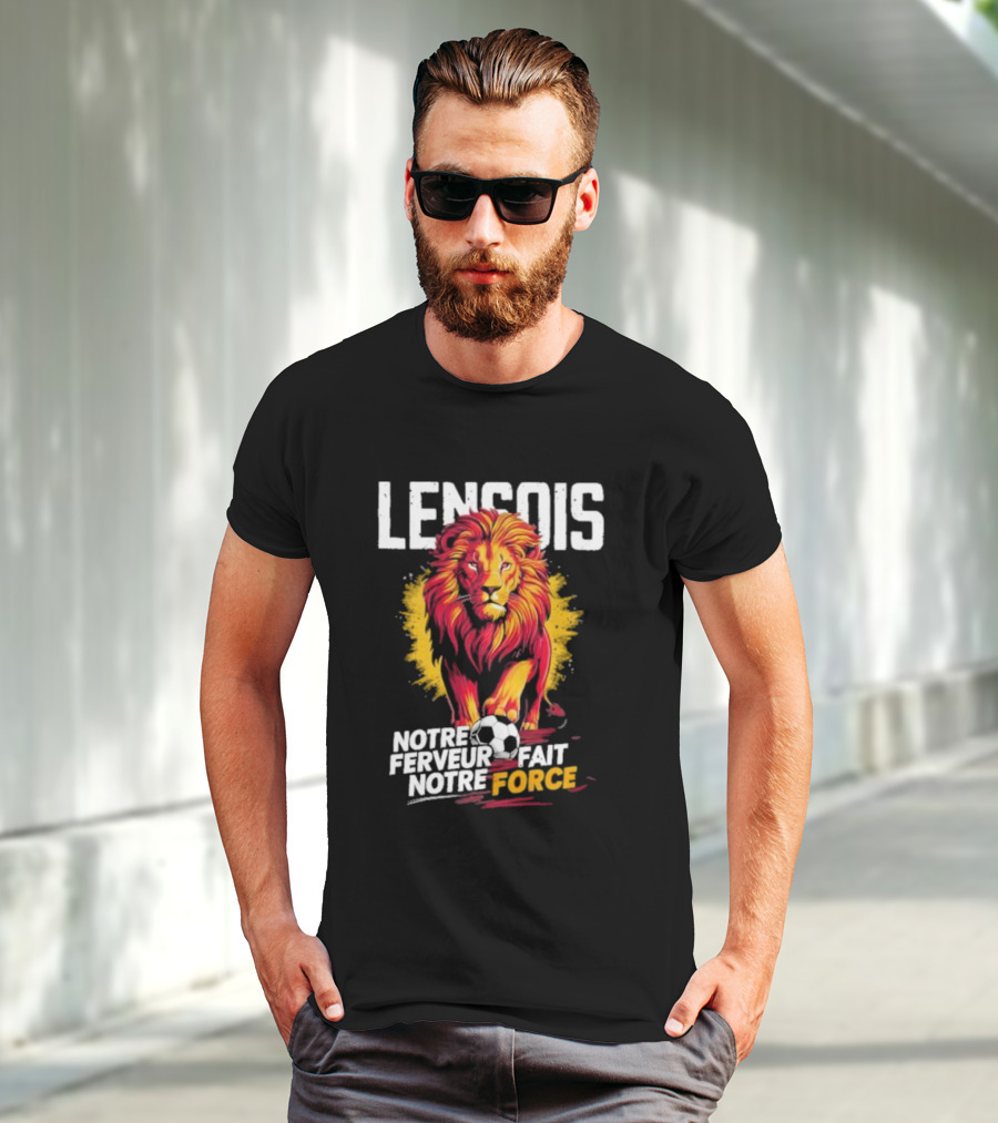 Lensois Notre Ferveur Fait Notre Force Lion And Soccer Ball Iconic T-Shirt