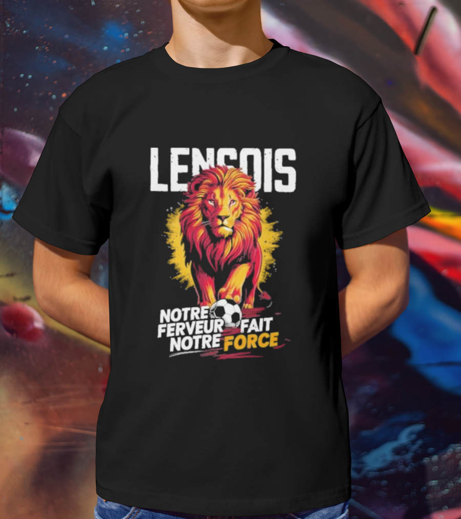 Lensois Notre Ferveur Fait Notre Force Lion And Soccer Ball Iconic T-Shirt
