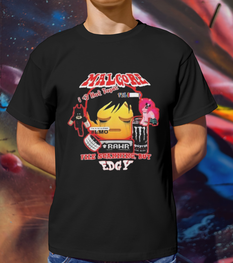 Malgore I Love Hot Topic Emo Rar Monster File Scanning Edgy T-Shirt