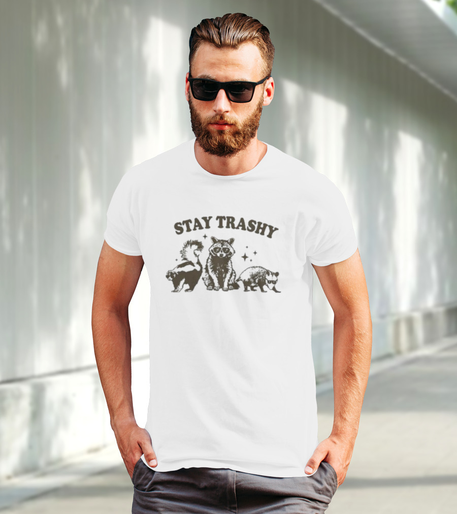 Stay Trashy Pwebbssnark Raccoon Skunk Opossum T-Shirt