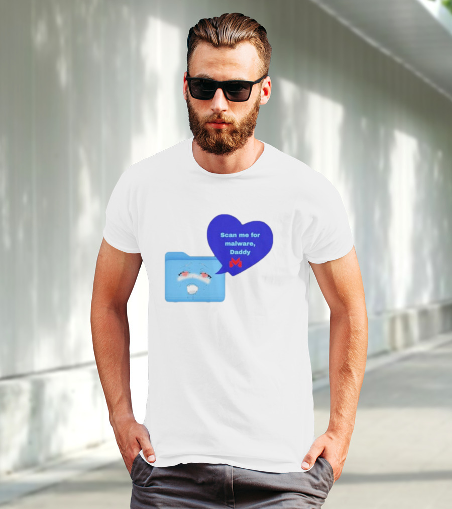 Scan Me Malcore Cute Crying Folder Scan Me For Malware Daddy Heart T-Shirt
