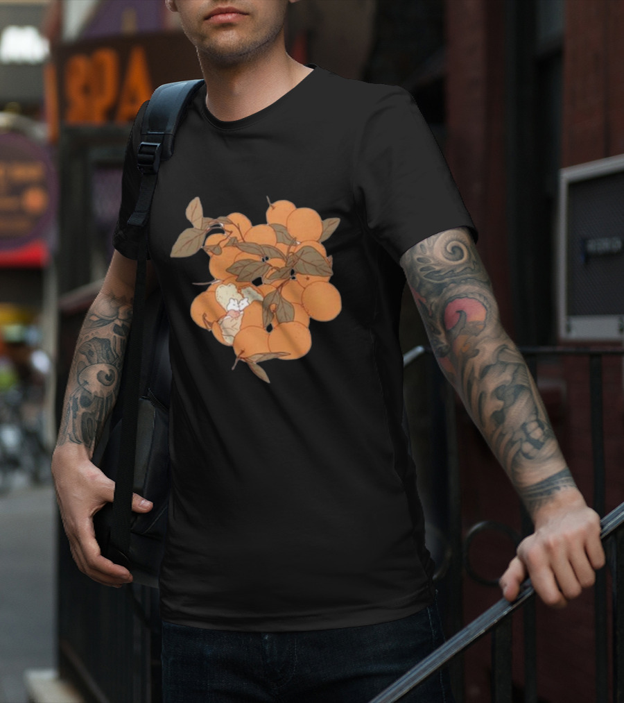 Sweet Citrus Delicate Orange Fruits With Leaves T-Shirt