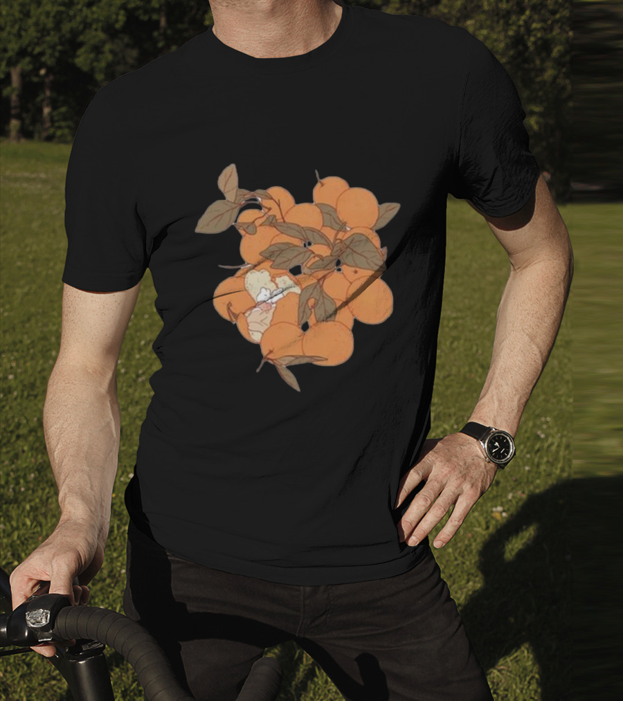 Sweet Citrus Delicate Orange Fruits With Leaves T-Shirt