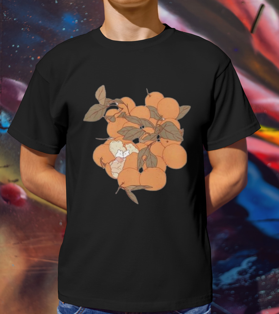 Sweet Citrus Delicate Orange Fruits With Leaves T-Shirt
