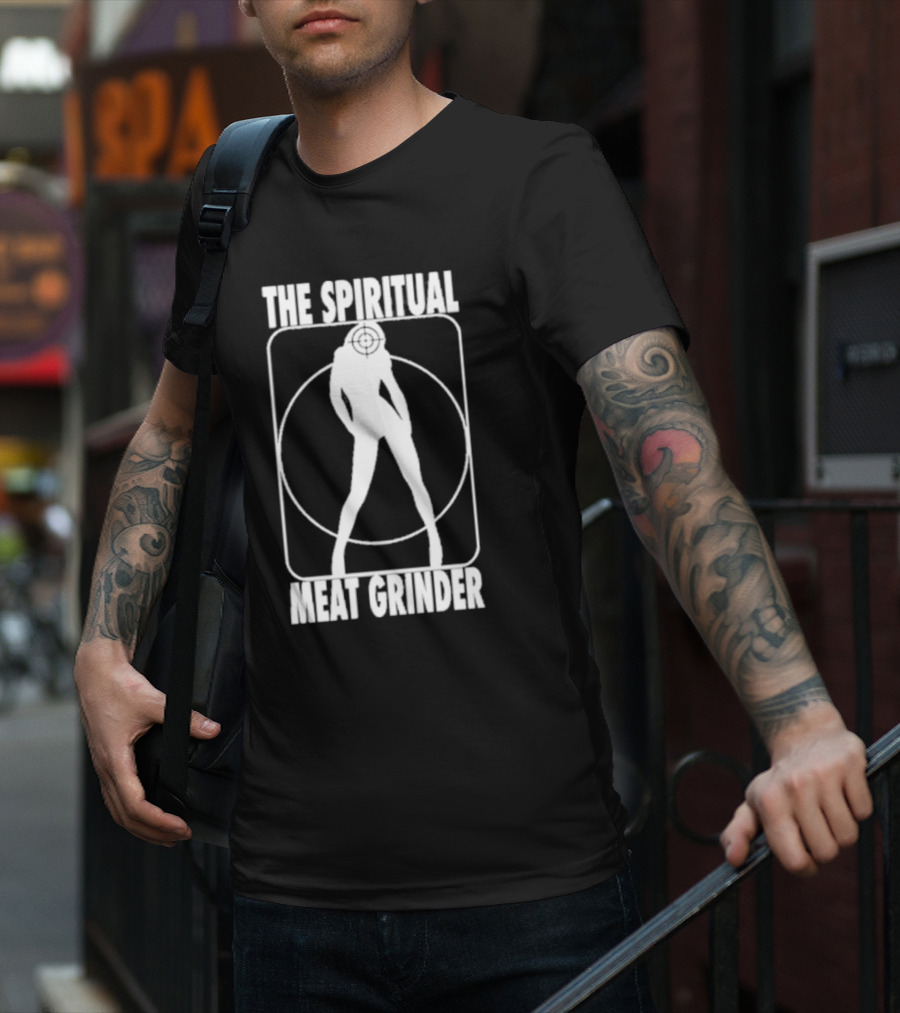 The Spiritual Meat Grinder Silhouette With Target Inside Circle T-Shirt