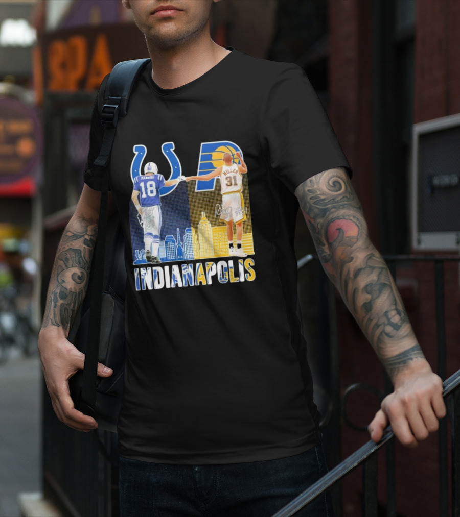 Manning Miller Indianapolis Colts Pacers Signatures Legends T-Shirt
