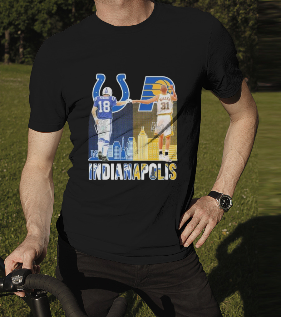 Manning Miller Indianapolis Colts Pacers Signatures Legends T-Shirt
