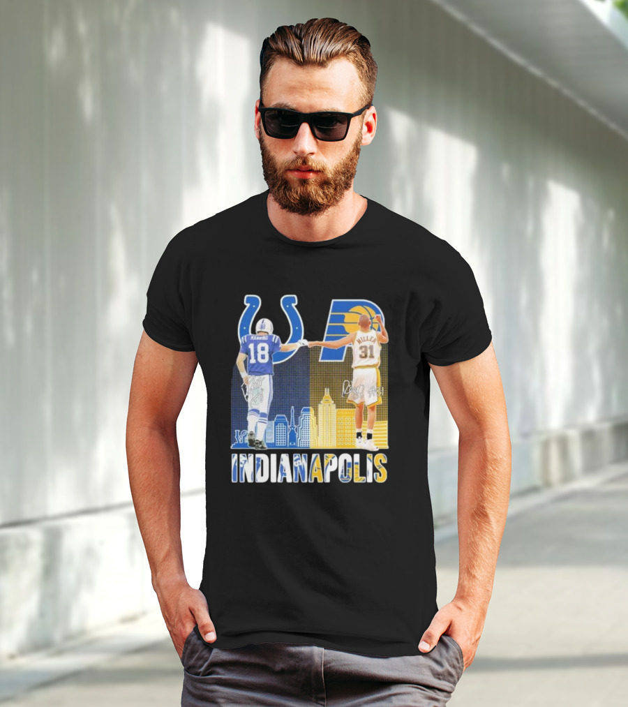 Manning Miller Indianapolis Colts Pacers Signatures Legends T-Shirt