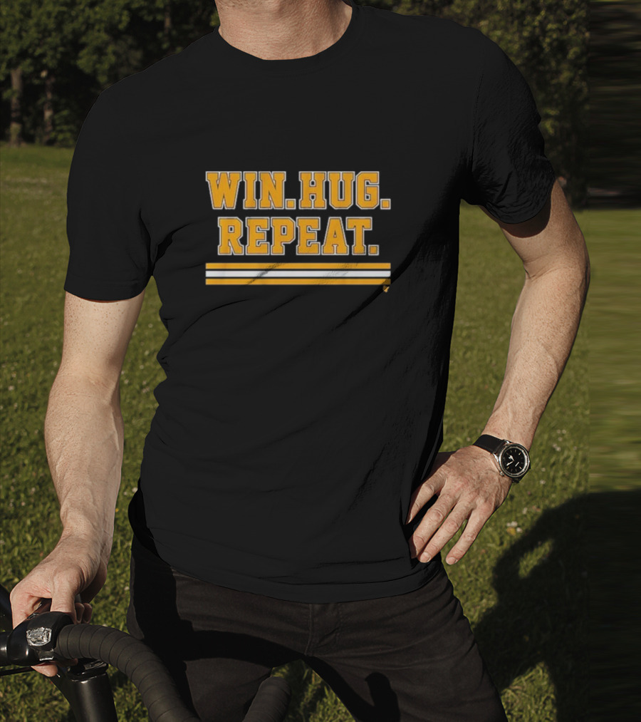 Boston Hockey Win Hug Repeat T-Shirt