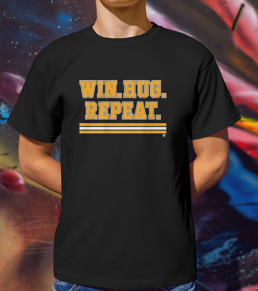 Boston Hockey Win Hug Repeat T-Shirt