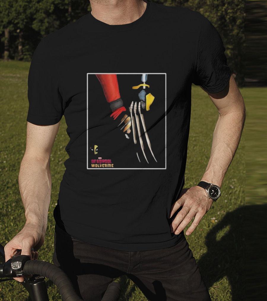 Deadpool Wolverine Handshake Claws T-Shirt