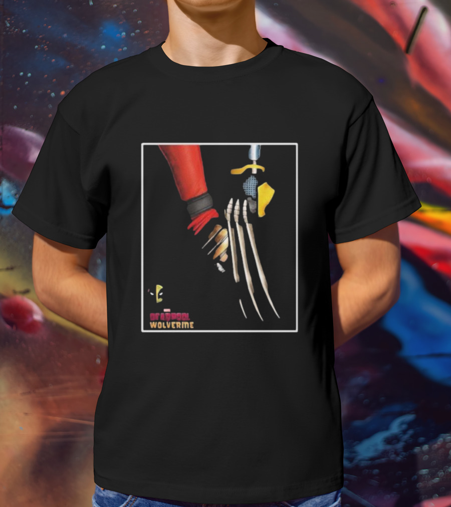 Deadpool Wolverine Handshake Claws T-Shirt