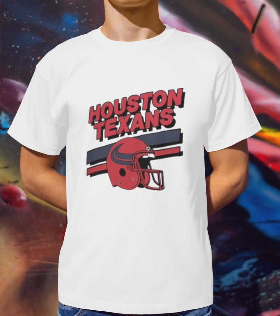 Houston Texans Vintage Helmet Stripes Retro Homage T-Shirt