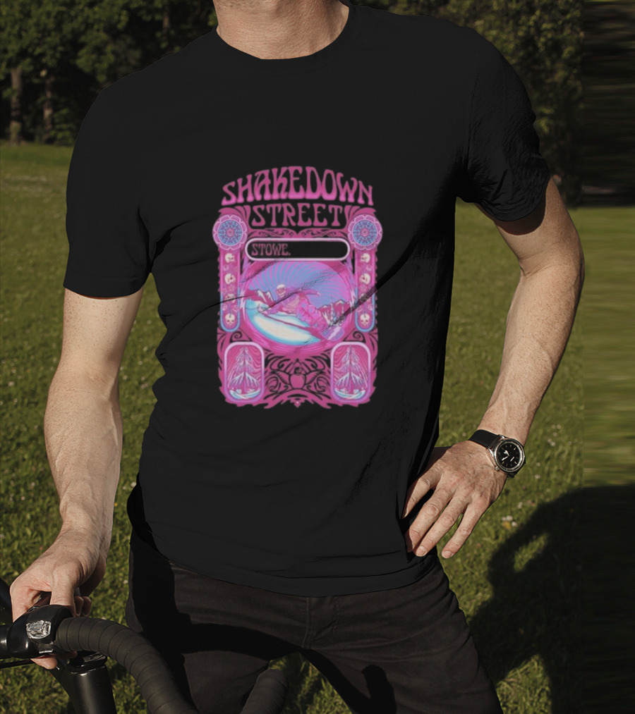 Shakedown Street Stowe Vermont Psychedelic Snowboarder Retro T-Shirt