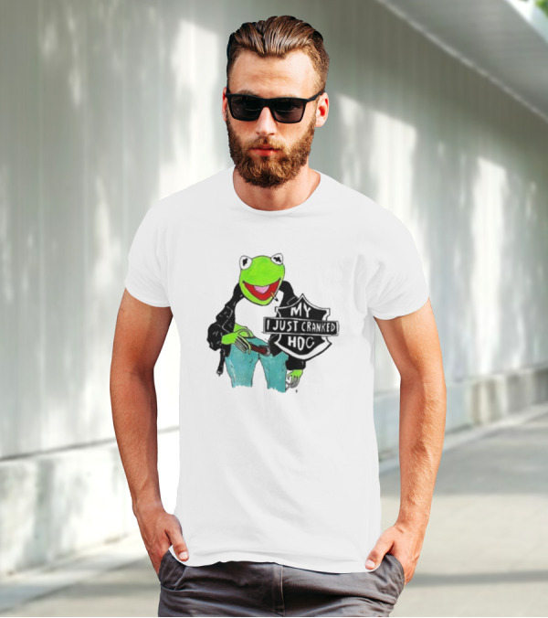 My I Just Cranked Hog Kermit Parody Biker Jacket T-Shirt