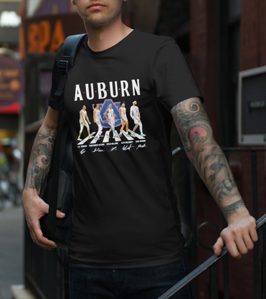 Auburn Tigers Basketball Abbey Road K.d Johnson Chad Baker-Mazara Jaylin Williams Aden Holloway Johni Broome Signatures T-Shirt