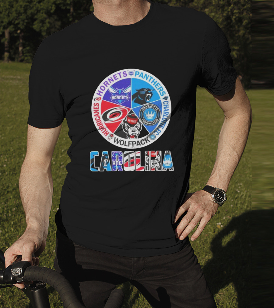 Carolina Panthers Hornets Hurricanes Wolfpack Charlotte FC Sports Teams T-Shirt