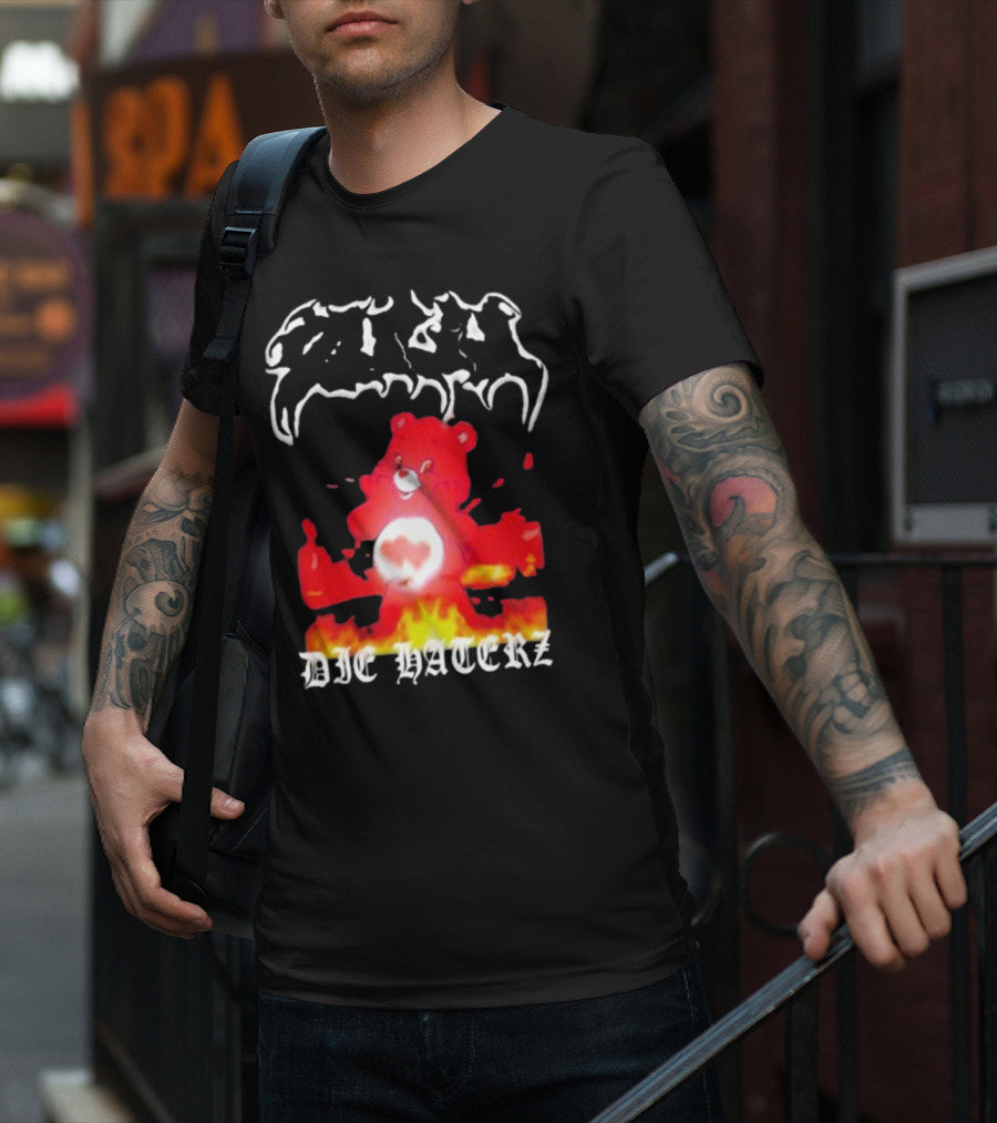 Zulu Bear Die Haterz Burning Heart T-Shirt