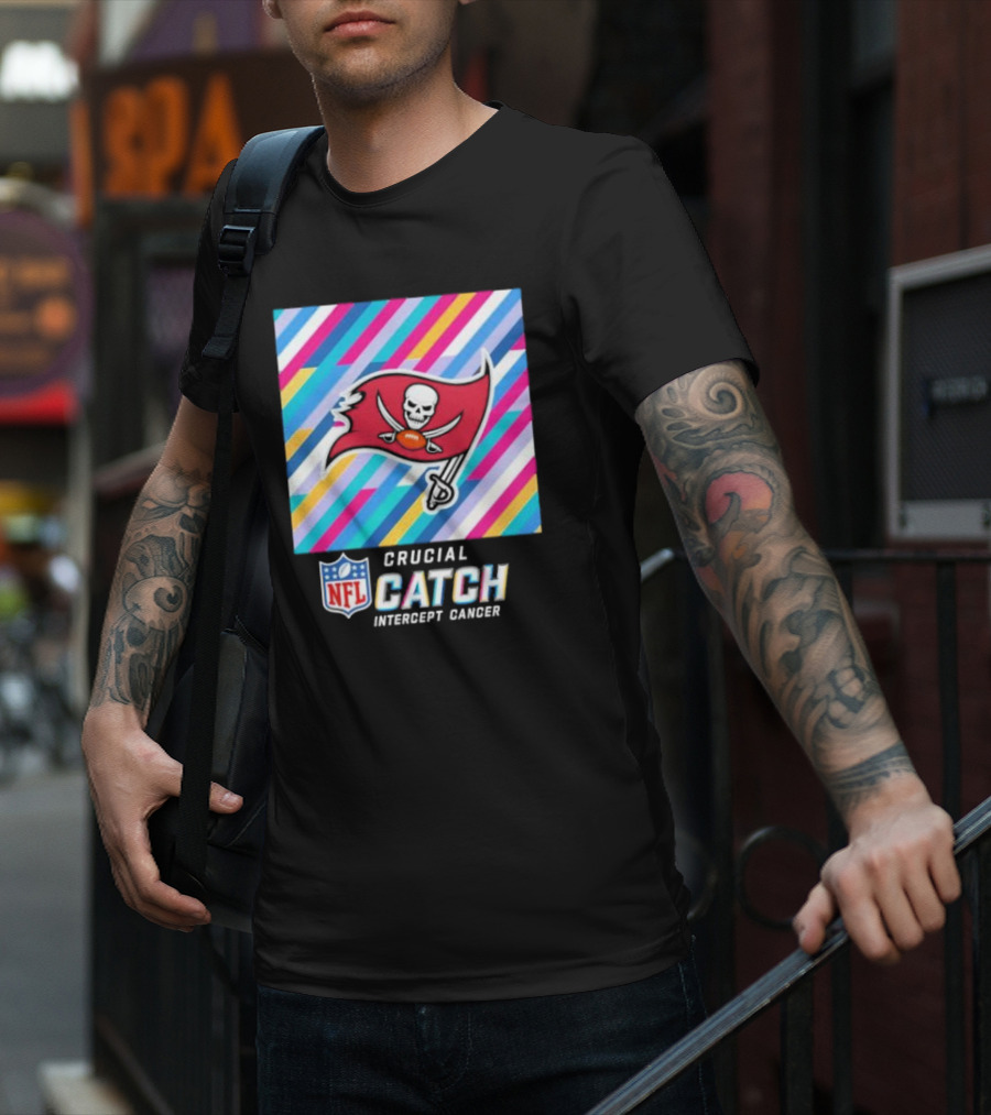 Tampa Bay Buccaneers NFL Crucial Catch Intercept Cancer T-Shirt