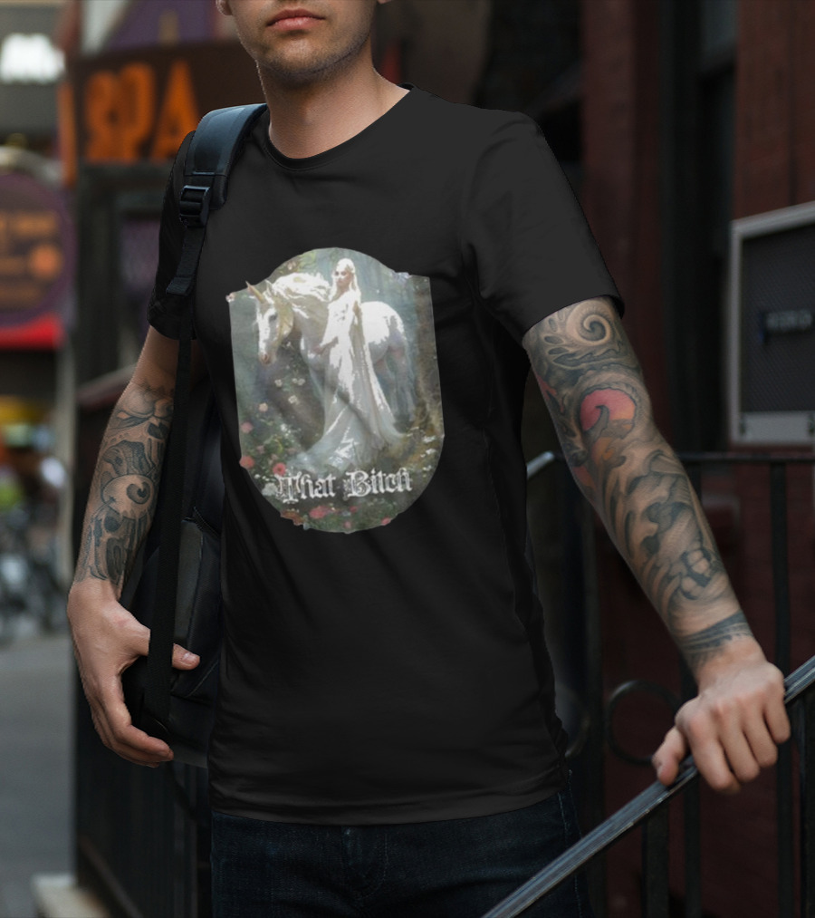 That Bitch Medieval Fantasy Unicorn Ethereal Woman In Forest T-Shirt