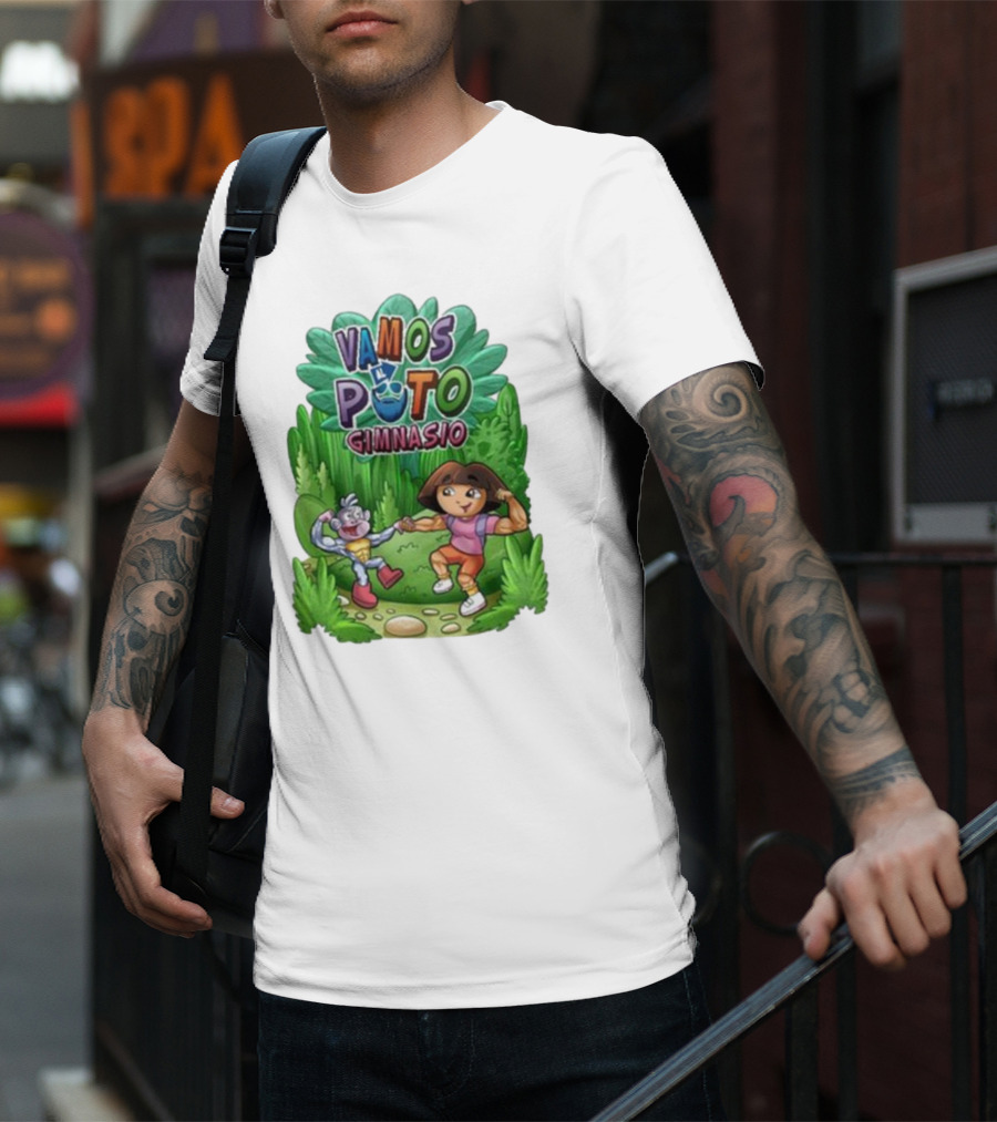 Vamos Al Puto Gimnasio Parody Cartoon Characters Fitness T-Shirt