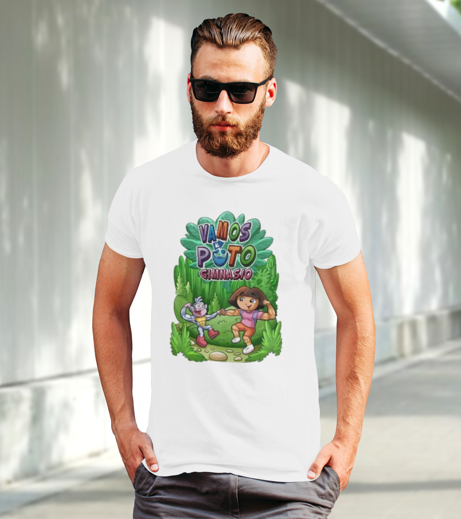 Vamos Al Puto Gimnasio Parody Cartoon Characters Fitness T-Shirt