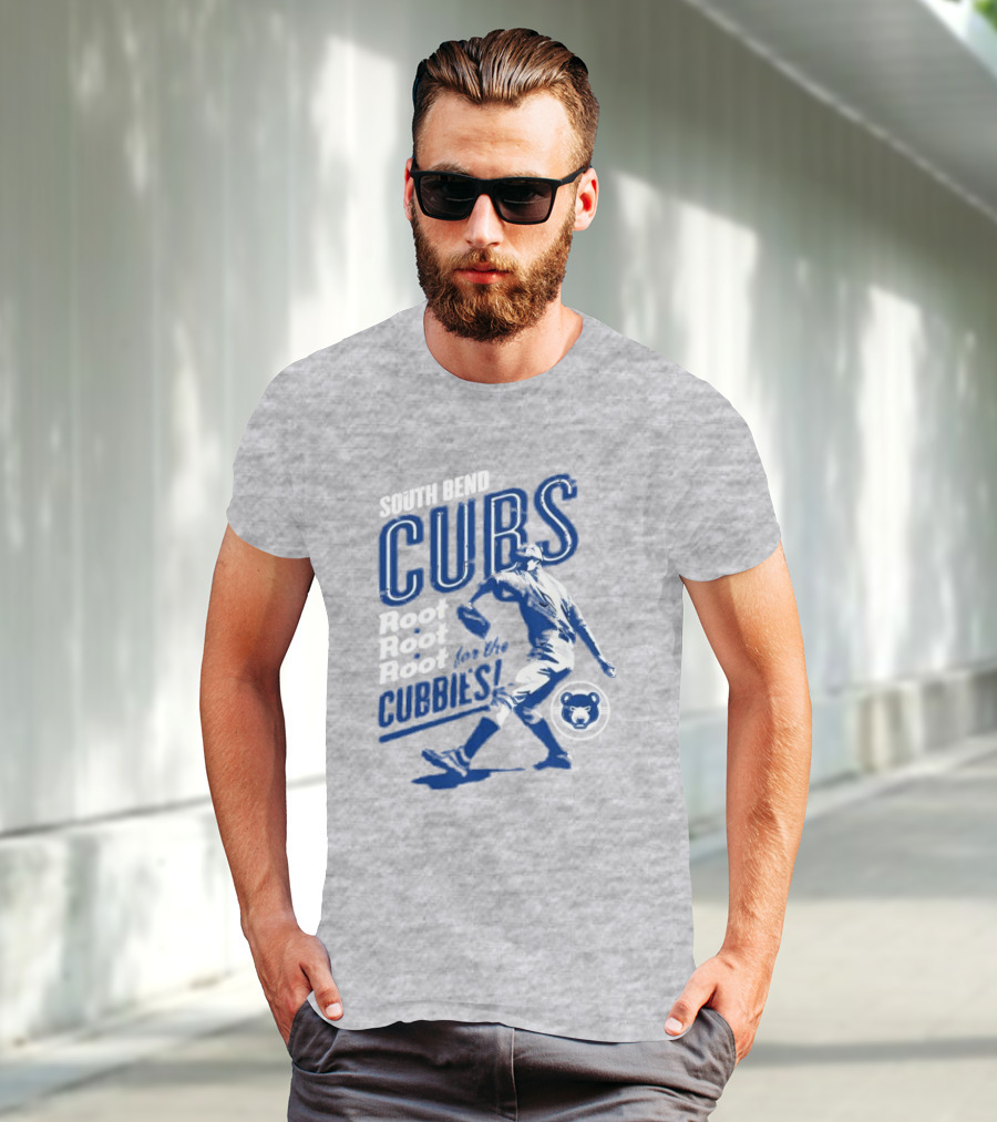 South Bend Cubs Root Root Root For The Cubbies Baseball Player T-Shirt