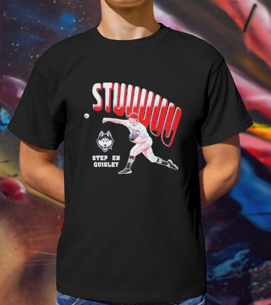 Stuuu Stephen Quigley UConn Huskies Baseball T-Shirt