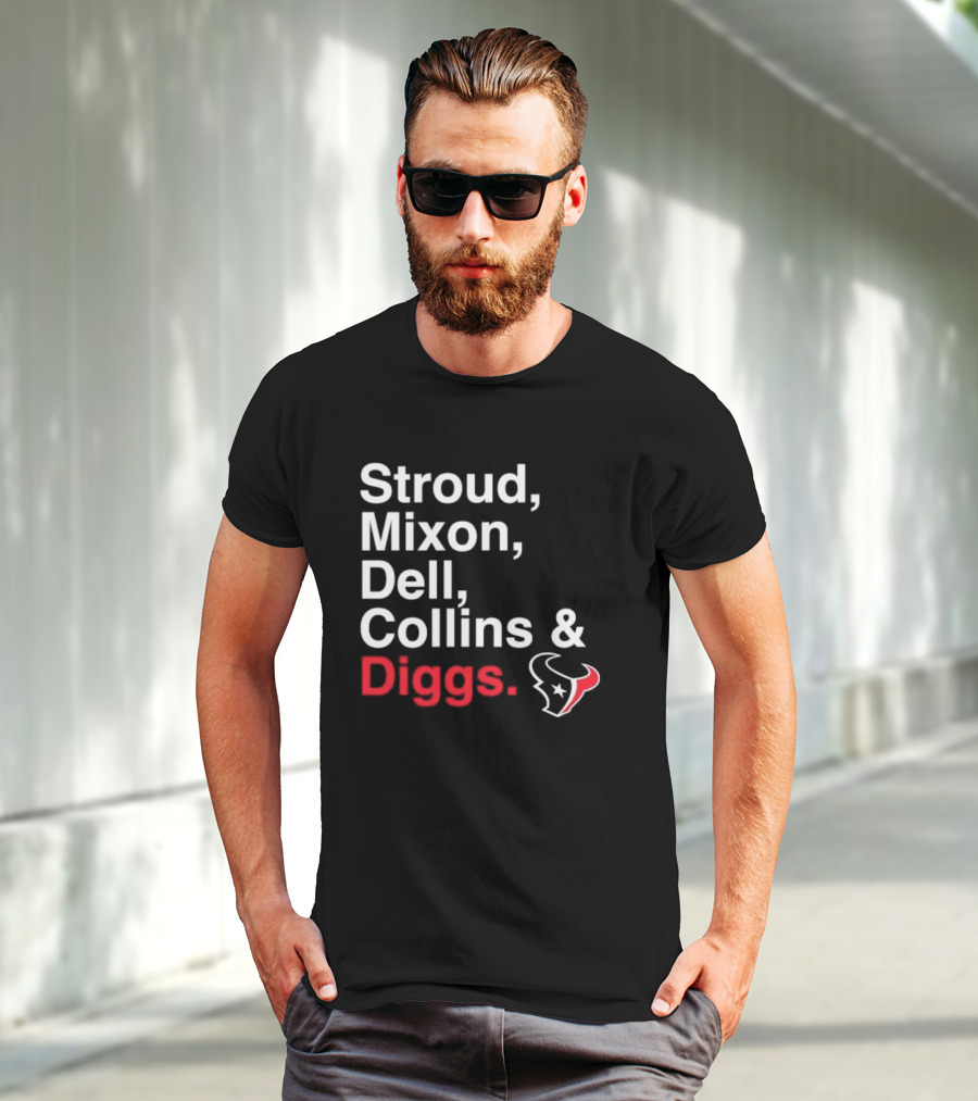 Stroud Mixon Dell Collins Diggs Houston Texans T-Shirt