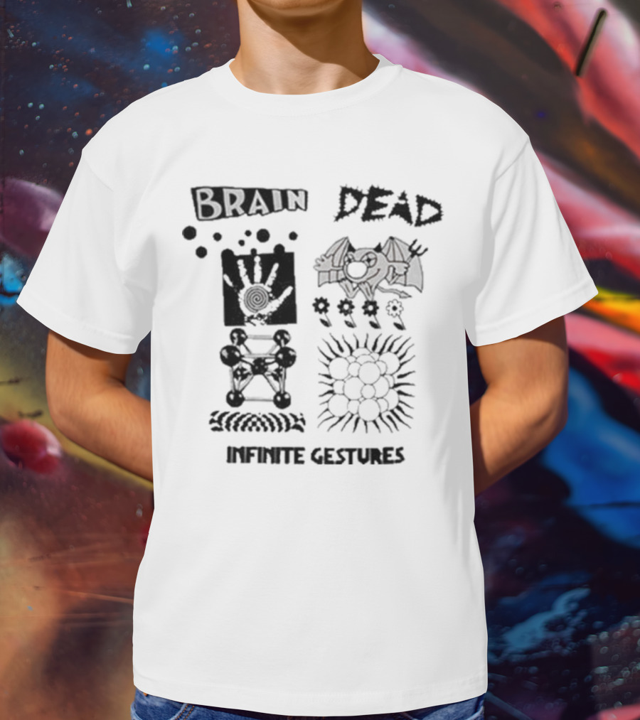 Wearebraindead Brain Dead Infinite Gestures Hand Bat Symbols T-Shirt
