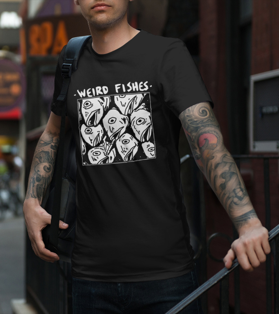 Weird Fishes Radiohead-Inspired Fish Heads Pen Drawing T-Shirt