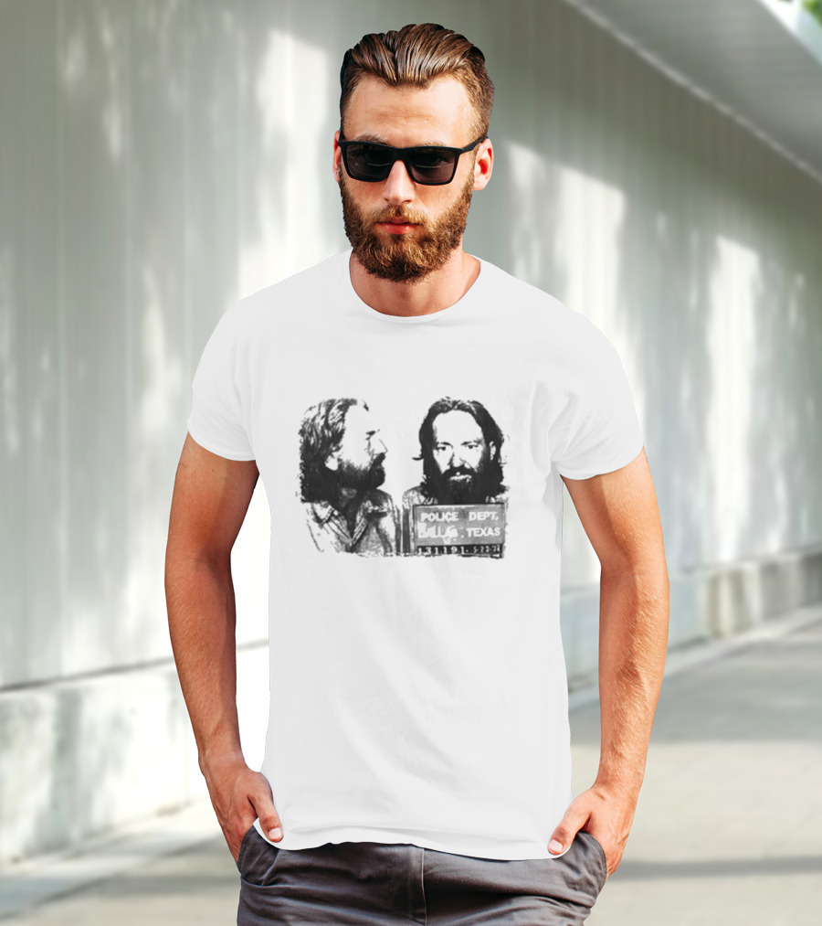 Willie Nelson Police Dept Texas Mugshot Profile T-Shirt